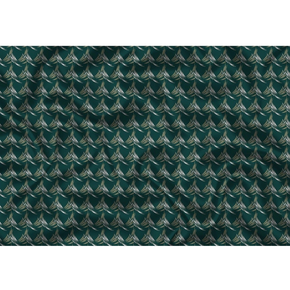 Snuggle Spot Men's Casual Floral Printed Cotton Blend Unstitched Shirt Fabric 1.6 Mtrs (Dark Green)