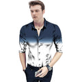 Snuggle Spot Men's Casual Floral Printed Cotton Blend Unstitched Shirt Fabric 1.6 Mtrs (Navy Blue)