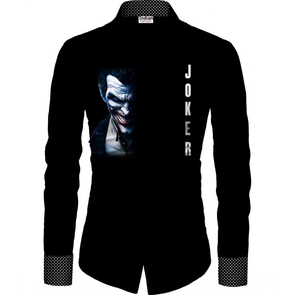 Snuggle Spot Men's Casual Floral Printed Cotton Blend Unstitched Shirt Fabric 1.6 Mtrs (Black)