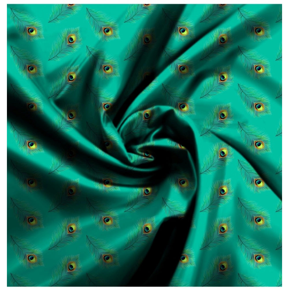 Snuggle Spot Men's Casual Floral Printed Cotton Blend Unstitched Shirt Fabric 1.6 Mtrs (Green)