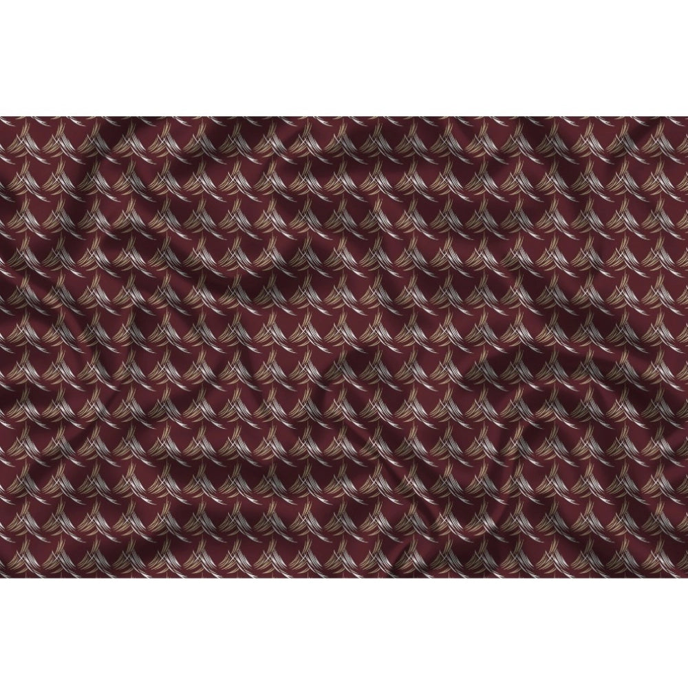 Snuggle Spot Men's Casual Floral Printed Cotton Blend Unstitched Shirt Fabric 1.6 Mtrs (Maroon)