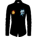 Snuggle Spot Men's Casual Floral Printed Cotton Blend Unstitched Shirt Fabric 1.6 Mtrs (Black)