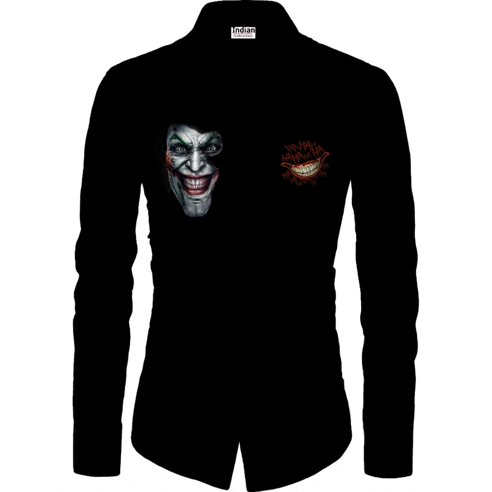 Snuggle Spot Men's Casual Floral Printed Cotton Blend Unstitched Shirt Fabric 1.6 Mtrs (Black)
