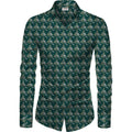Snuggle Spot Men's Casual Floral Printed Cotton Blend Unstitched Shirt Fabric 1.6 Mtrs (Dark Green)
