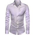Snuggle Spot Men's Casual Floral Printed Cotton Blend Unstitched Shirt Fabric 1.6 Mtrs (Purple)