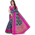 Snuggle Spot Women's Jacquard Woven Saree With Unstitched Blouse 5.5Mtr (Blue)