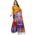 Snuggle Spot Women's Jacquard Woven Saree With Unstitched Blouse 5.5Mtr (Mustard)