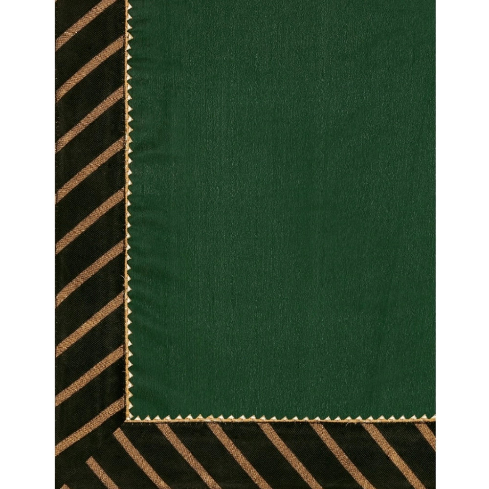 Snuggle Spot Women's Chiffon Self Design Saree With Unstitched Blouse 5.5Mtr (Green)