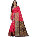 Snuggle Spot Women's Silk Blend Woven Saree With Unstitched Blouse 5.5Mtr (Multicolor)