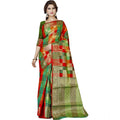 Snuggle Spot Women's Jacquard Woven Saree With Unstitched Blouse 5.5Mtr (Green)