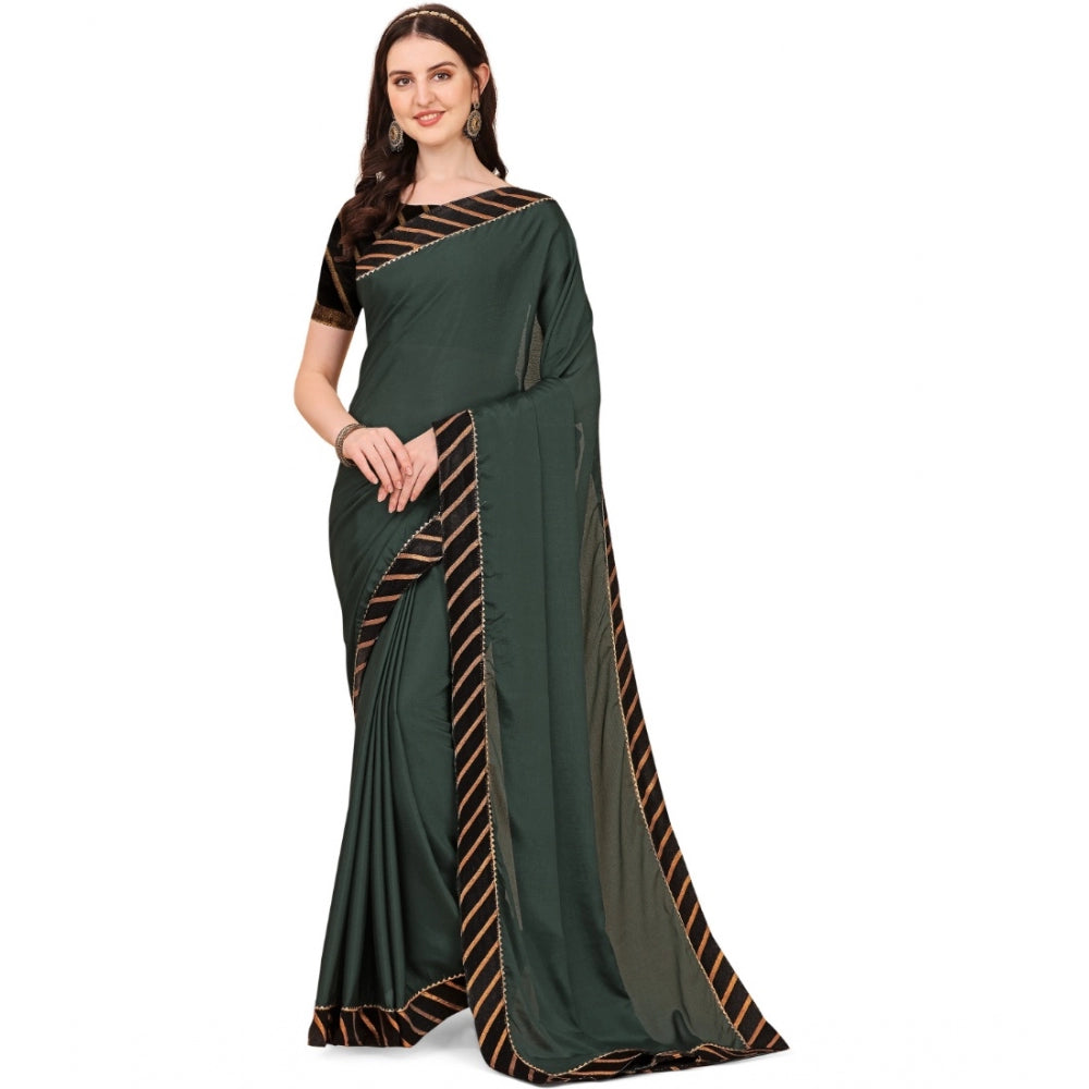 Snuggle Spot Women's Chiffon Self Design Saree With Unstitched Blouse 5.5Mtr (Grey)