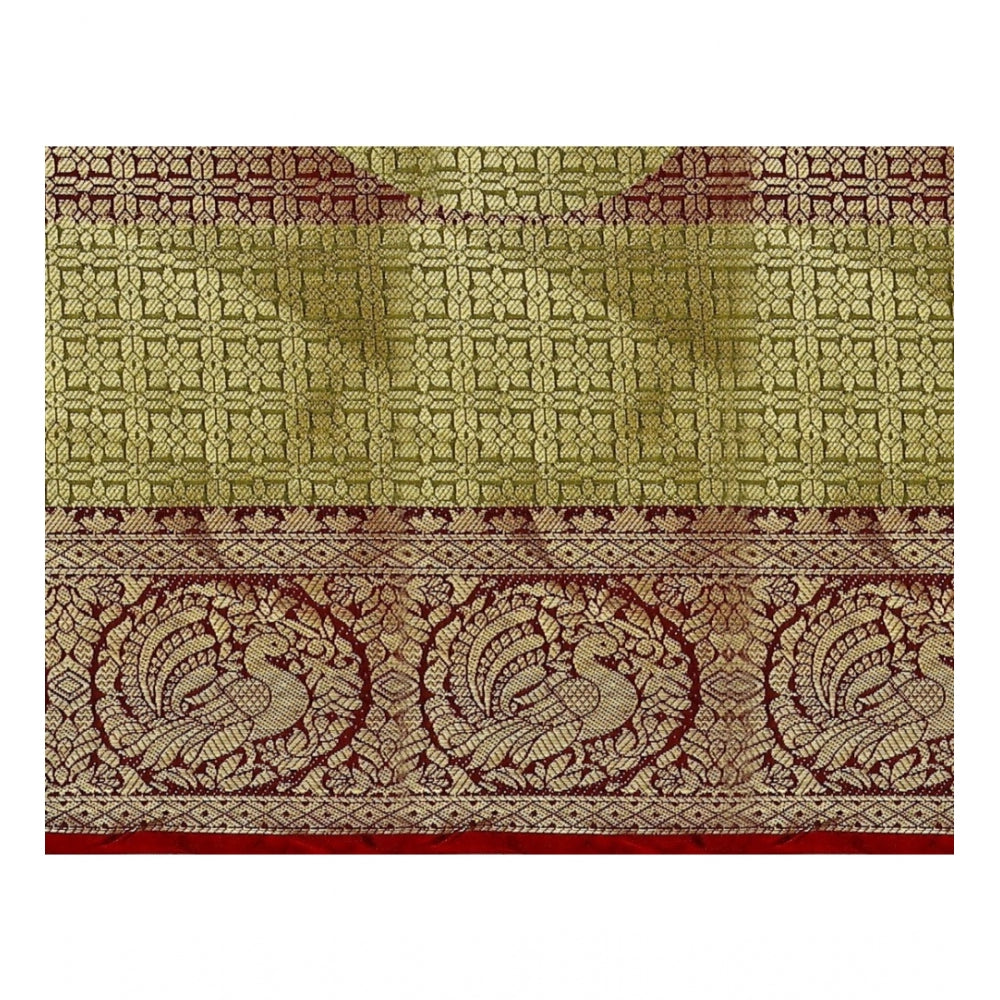 Snuggle Spot Women's Jacquard Woven Saree With Unstitched Blouse 5.5Mtr (Multicolor)
