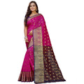 Snuggle Spot Women's Silk Blend Woven Saree With Unstitched Blouse 5.5Mtr (Purple-Pink)