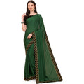 Snuggle Spot Women's Chiffon Self Design Saree With Unstitched Blouse 5.5Mtr (Green)