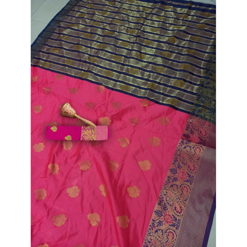 Snuggle Spot Women's Silk Blend Woven Saree With Unstitched Blouse 5.5Mtr (Multicolor)