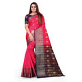 Snuggle Spot Women's Silk Blend Woven Saree With Unstitched Blouse 5.5Mtr (Multicolor)