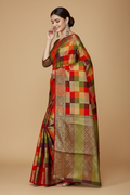 Snuggle Spot Women's Jacquard Woven Saree With Unstitched Blouse 5.5Mtr (Multicolor)