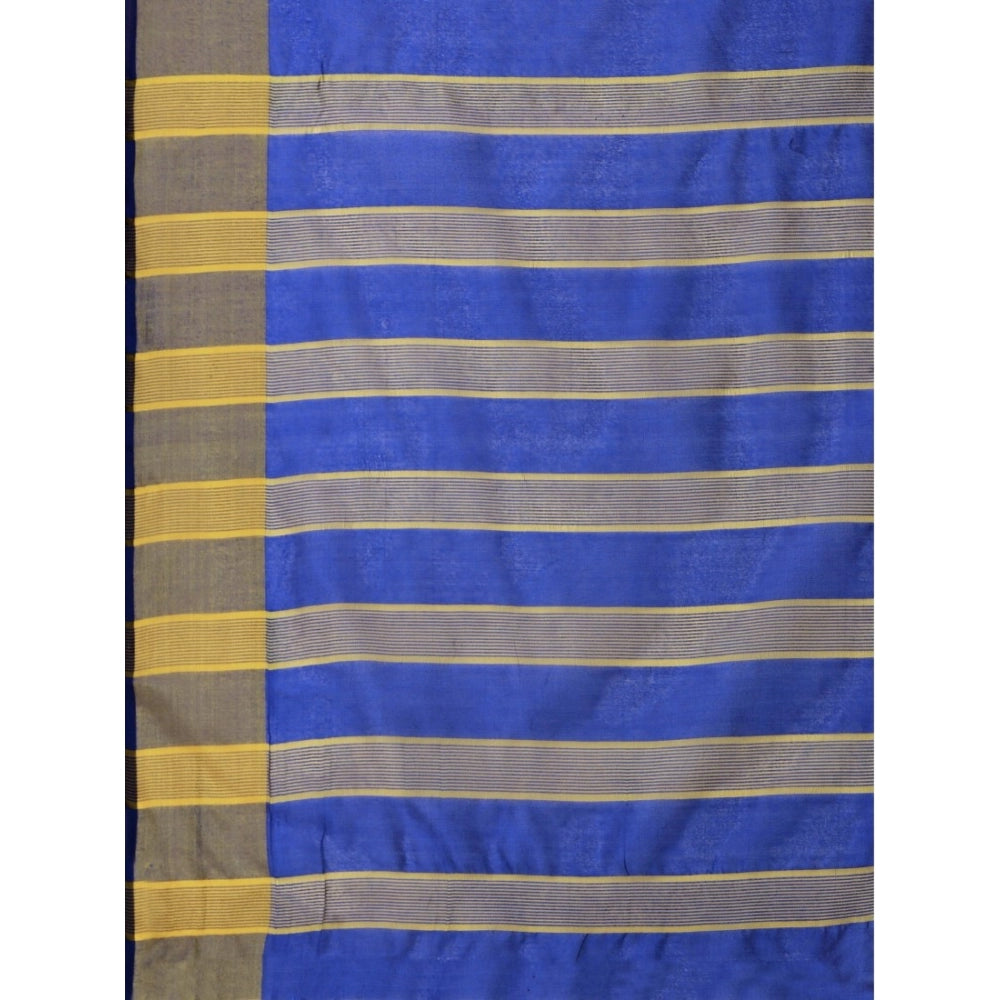 Snuggle Spot Women's Cotton Silk Striped Saree With Unstitched Blouse 5.5Mtr (Multicolor)