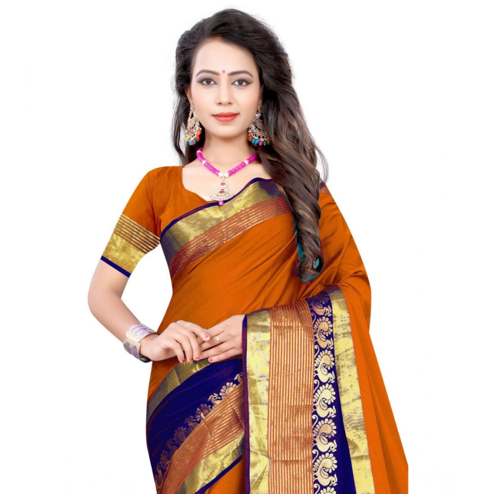 Snuggle Spot Women's Jacquard Woven Saree With Unstitched Blouse 5.5Mtr (Multicolor)