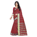 Snuggle Spot Women's Silk Blend Woven Saree With Unstitched Blouse 5.5Mtr (Red)