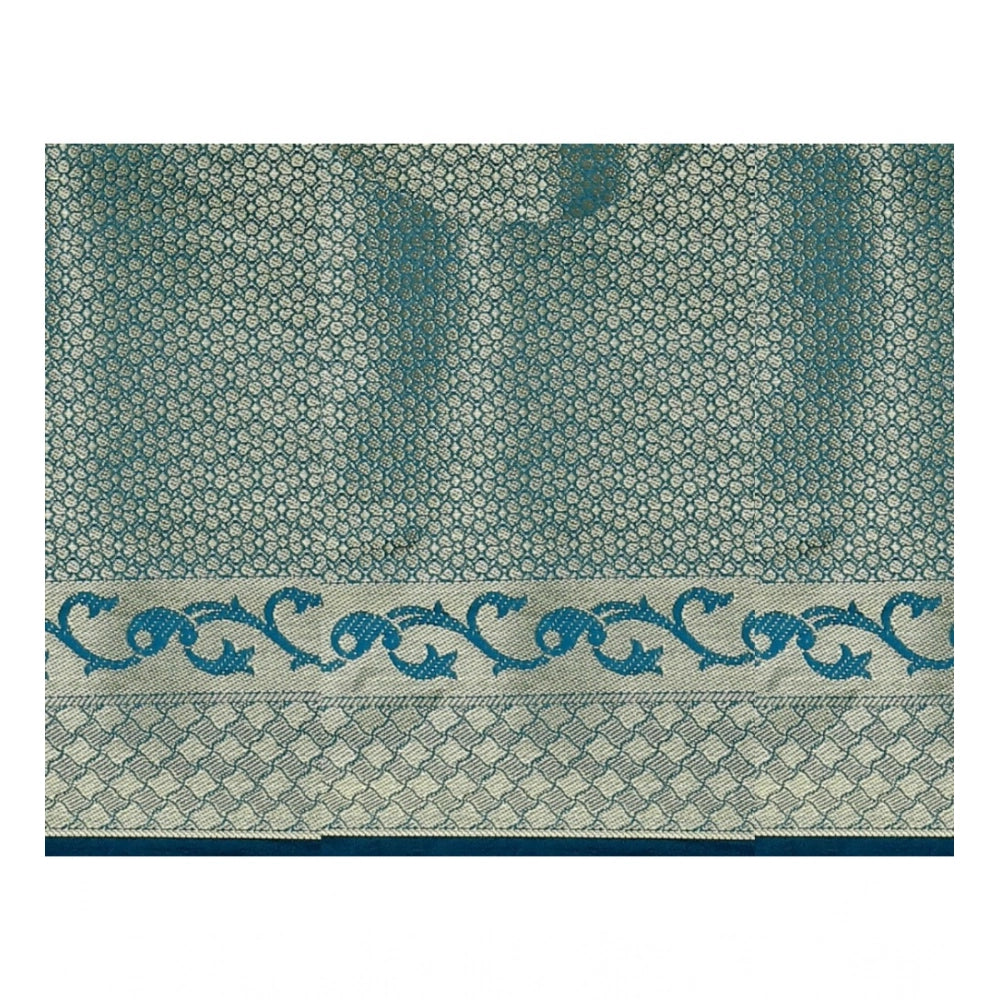 Snuggle Spot Women's Jacquard Woven Saree With Unstitched Blouse 5.5Mtr (Multicolor)
