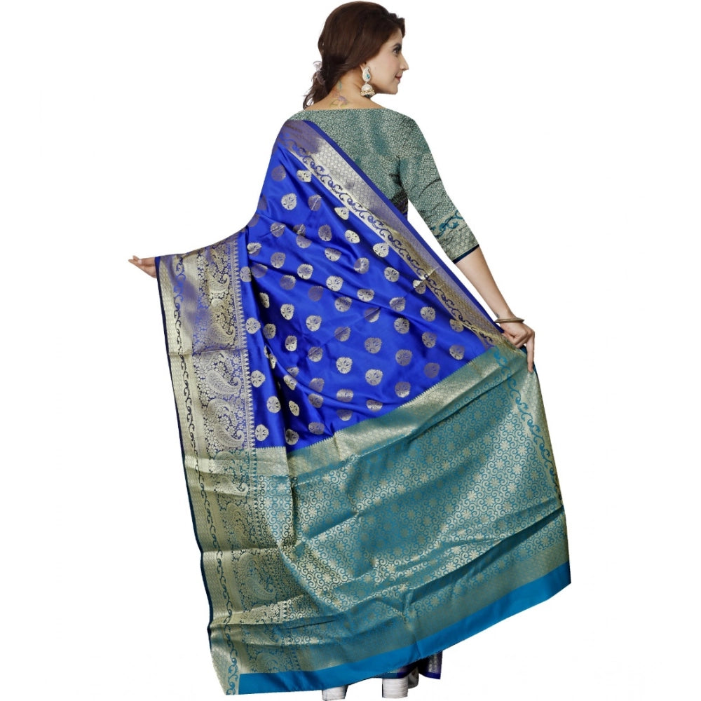 Snuggle Spot Women's Jacquard Woven Saree With Unstitched Blouse 5.5Mtr (Multicolor)