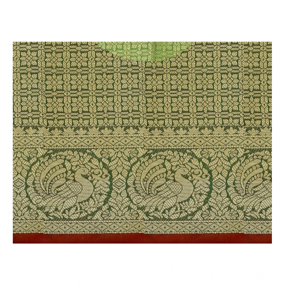 Snuggle Spot Women's Jacquard Woven Saree With Unstitched Blouse 5.5Mtr (Red)