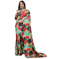 Snuggle Spot Women's Crepe Digital Print Saree With Unstitched Blouse 5.5Mtr (Red)