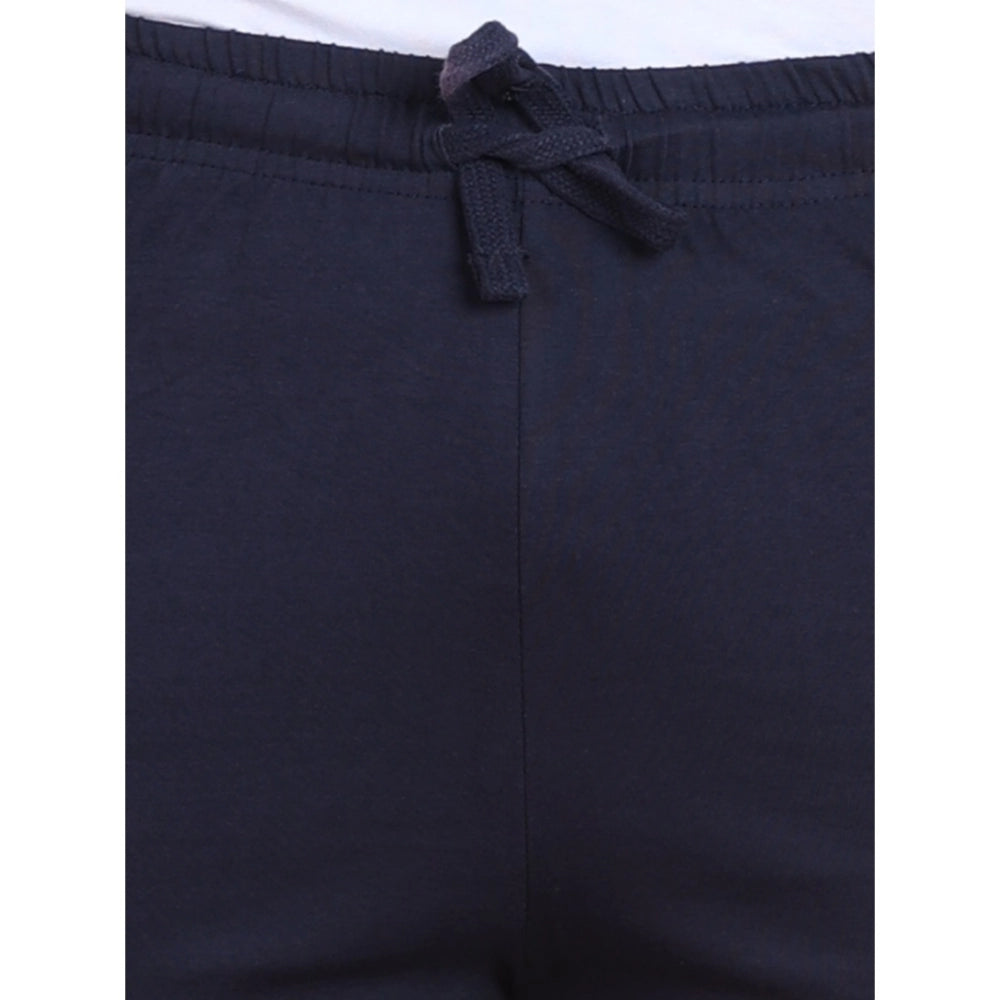 Snuggle Spot Men's Casual Cotton Striped Above knee Shorts (Navy)