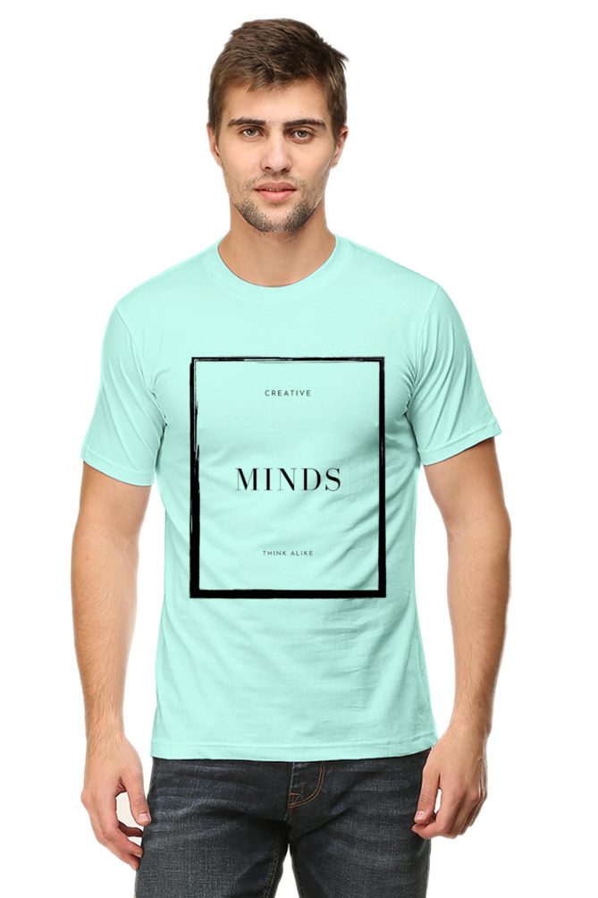Creative Minds Think Alike Men's Lighter Shade Round Neck T-shirt