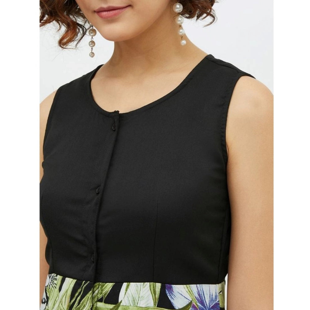 Snuggle Spot Women's Rayon Floral Sleeveless Calf-length Dress (Multicolor)