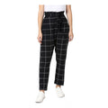 Snuggle Spot Women's Polyester Checkered Elasticated Trousers (Black - White)