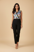 Snuggle Spot Women's Polyester Embellished Sleeveless Jumpsuit (Black)