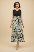 Snuggle Spot Women's Rayon Floral Sleeveless Calf-length Dress (Multicolor)