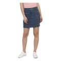 Snuggle Spot Women's Denim Front Pocket Buttoned Skirt (Blue)