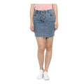 Snuggle Spot Women's Denim Draw String Buttoned Skirt (Blue)