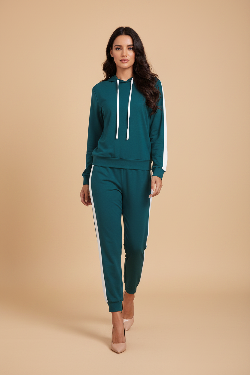 Snuggle Spot Women's Knitting stretchable Solid Hooded Neck Full Sleeve Track Suit (Morpich)