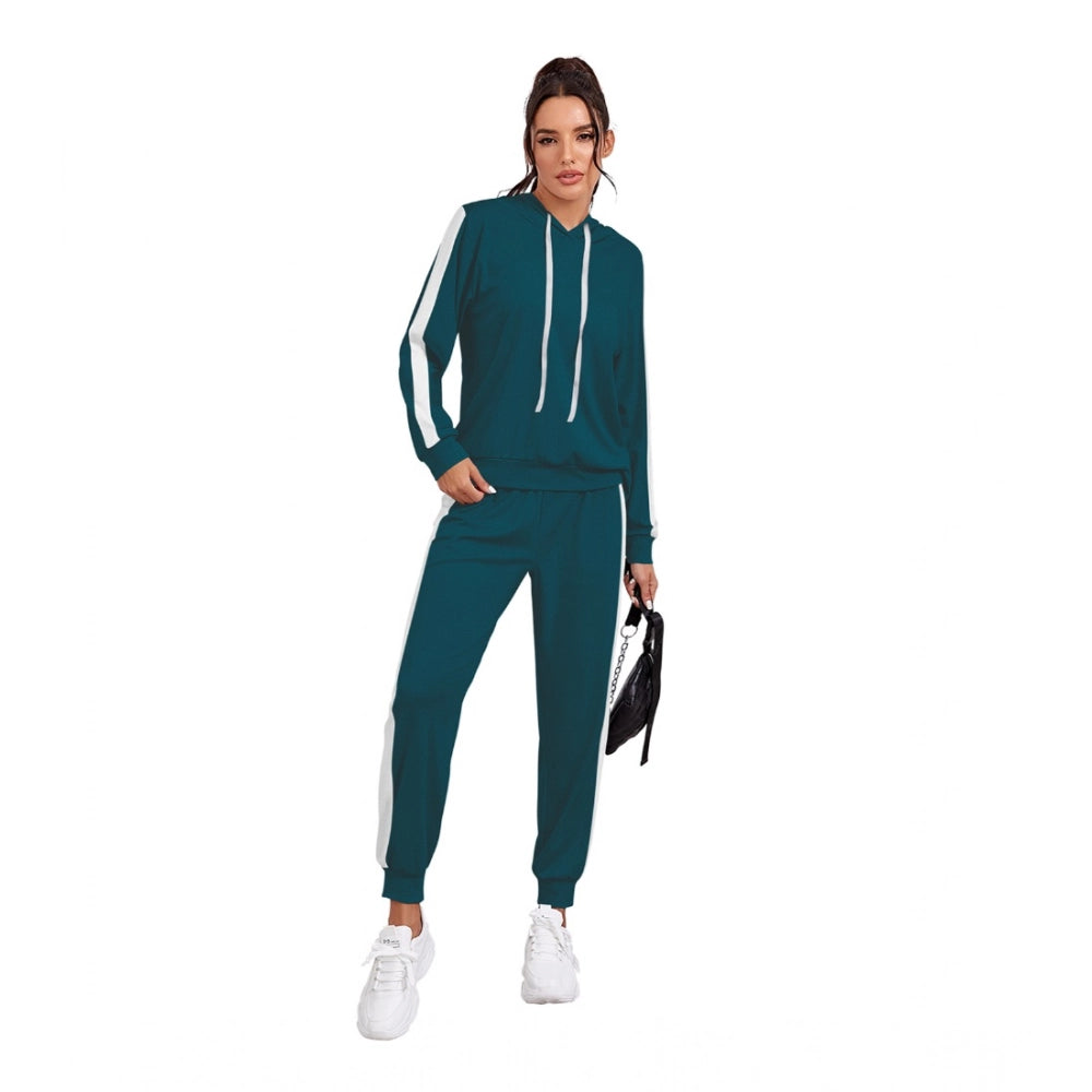 Snuggle Spot Women's Knitting stretchable Solid Hooded Neck Full Sleeve Track Suit (Morpich)