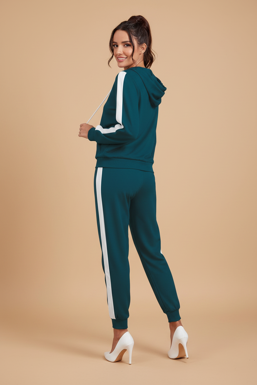Snuggle Spot Women's Knitting stretchable Solid Hooded Neck Full Sleeve Track Suit (Morpich)