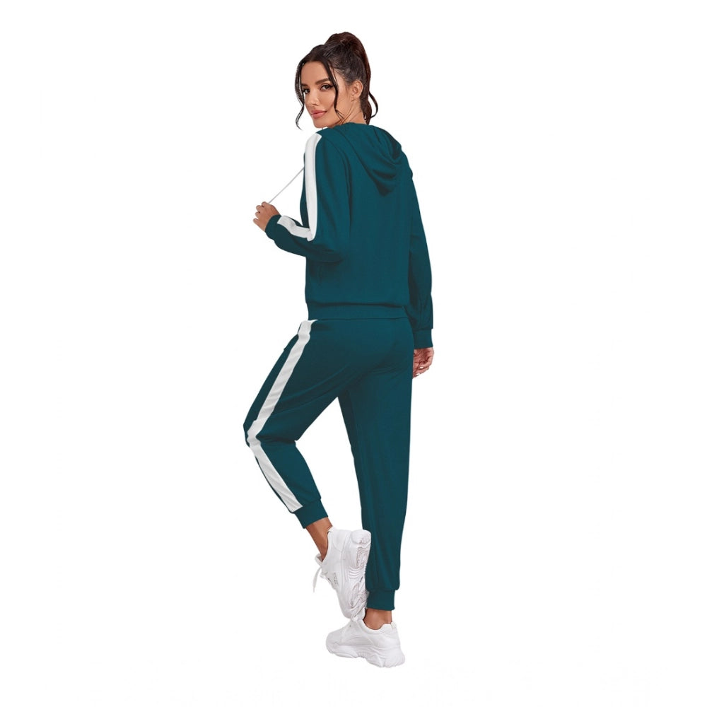 Snuggle Spot Women's Knitting stretchable Solid Hooded Neck Full Sleeve Track Suit (Morpich)
