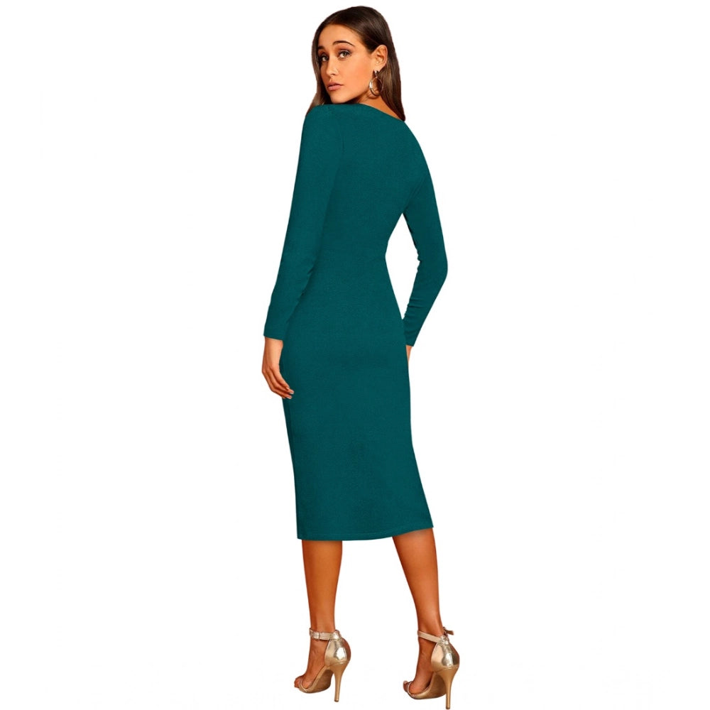 Snuggle Spot Women's Knitting stretchable Round Neck Full Sleeve Dress (Morpich )