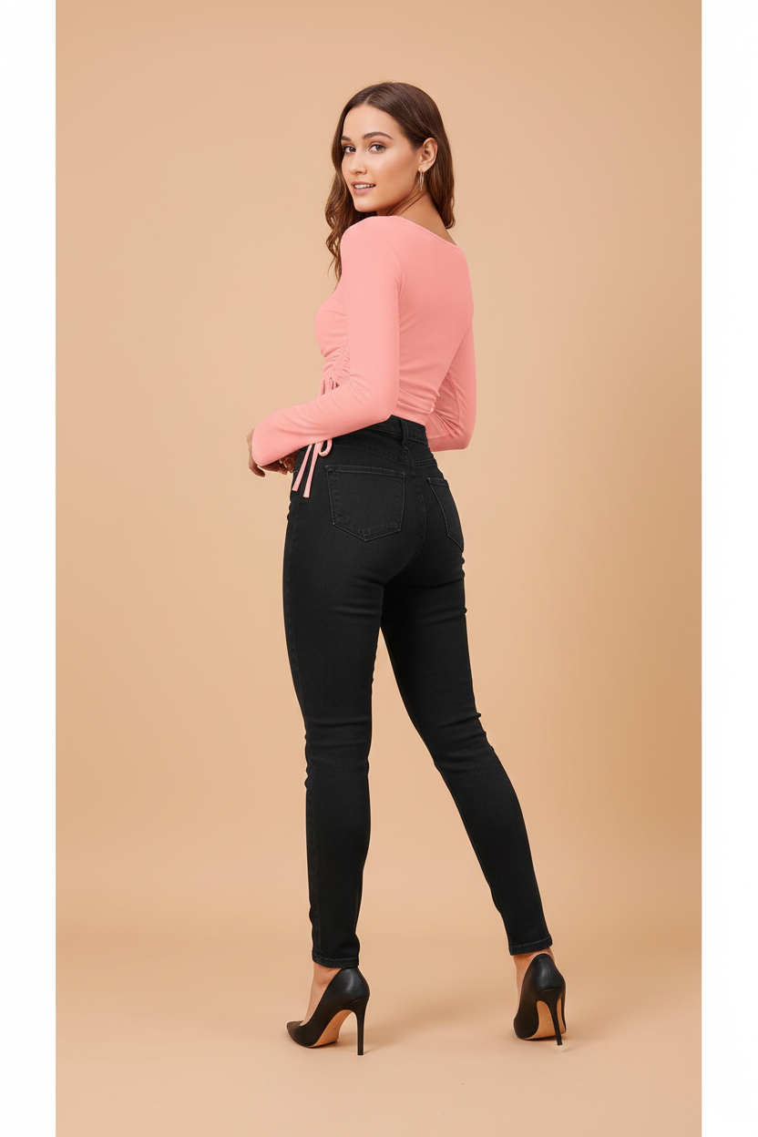 Snuggle Spot Women's Polyester Solid Round Neck Full Sleeve Top (Peach)
