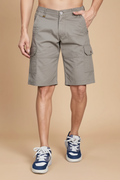 Snuggle Spot Men's Casual Cotton Solid Knee Length Cargo Shorts (DarkGrey)