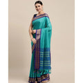 Snuggle Spot Women's Cotton Silk Checkered Saree With Unstitched Blouse 5.5Mtr (Firoji)