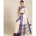 Snuggle Spot Women's Cotton Silk Checkered Saree With Unstitched Blouse 5.5Mtr (R Blue)