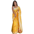 Snuggle Spot Women's Cotton  Printed Saree With Unstitched Blouse 5.5Mtr (Yellow)