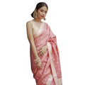 Snuggle Spot Women's Cotton  Printed Saree With Unstitched Blouse 5.5Mtr (Peach)