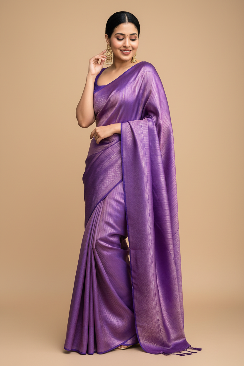 Snuggle Spot Women's Silk Printed Saree With Unstitched Blouse 5.5Mtr (Blue)