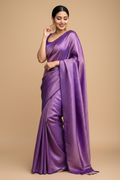 Snuggle Spot Women's Silk Printed Saree With Unstitched Blouse 5.5Mtr (Blue)