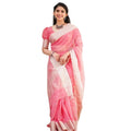 Snuggle Spot Women's Cotton  Printed Saree With Unstitched Blouse 5.5Mtr (Pink)